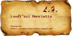 Lovászi Henrietta névjegykártya