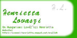 henrietta lovaszi business card